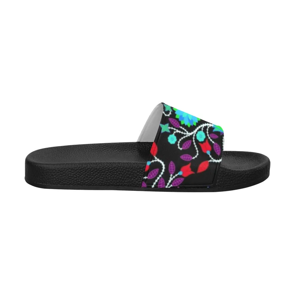 Floral Beadwork Four Clans Winter Women's Slide Sandals