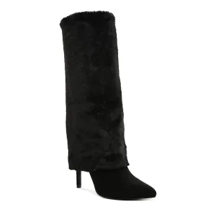 Fold-Over Calf-High Boots