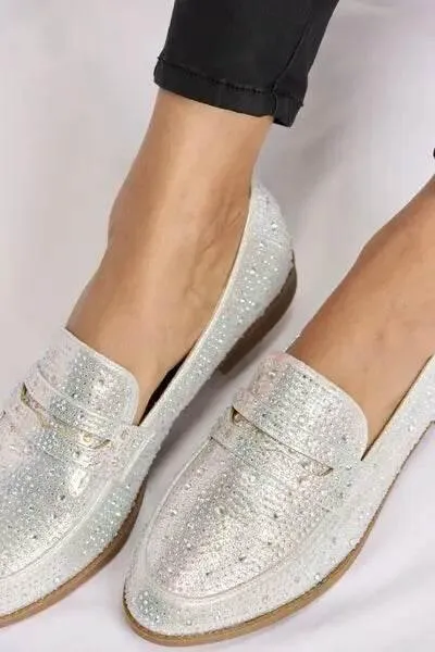 Forever Link Rhinestone Point Toe Women Loafers