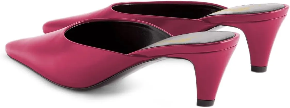 FOWT Women Pointed Toe Slip On Soft Insole Mules Kitten Heel Slip On Summer Casual Shoes Size 4-16 US