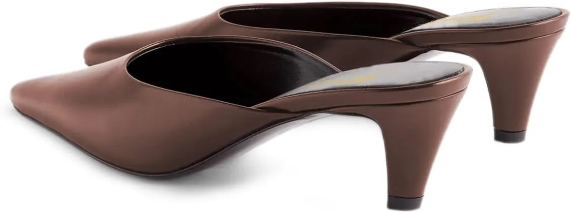 FOWT Women Pointed Toe Slip On Soft Insole Mules Kitten Heel Slip On Summer Casual Shoes Size 4-16 US