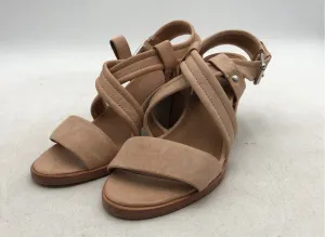 Frye Women's Beige Open Toe Block Heel Criss Cross Strappy Sandals - Size 6.5 M