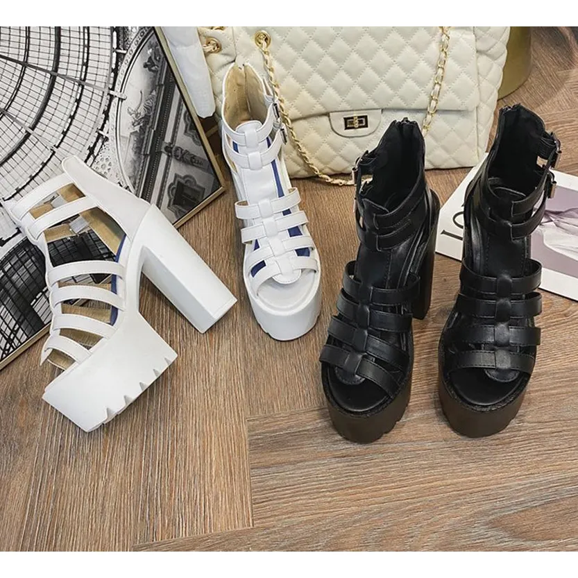 Funki Buys | Shoes | Women's Goth Open Toe Platform Sandals