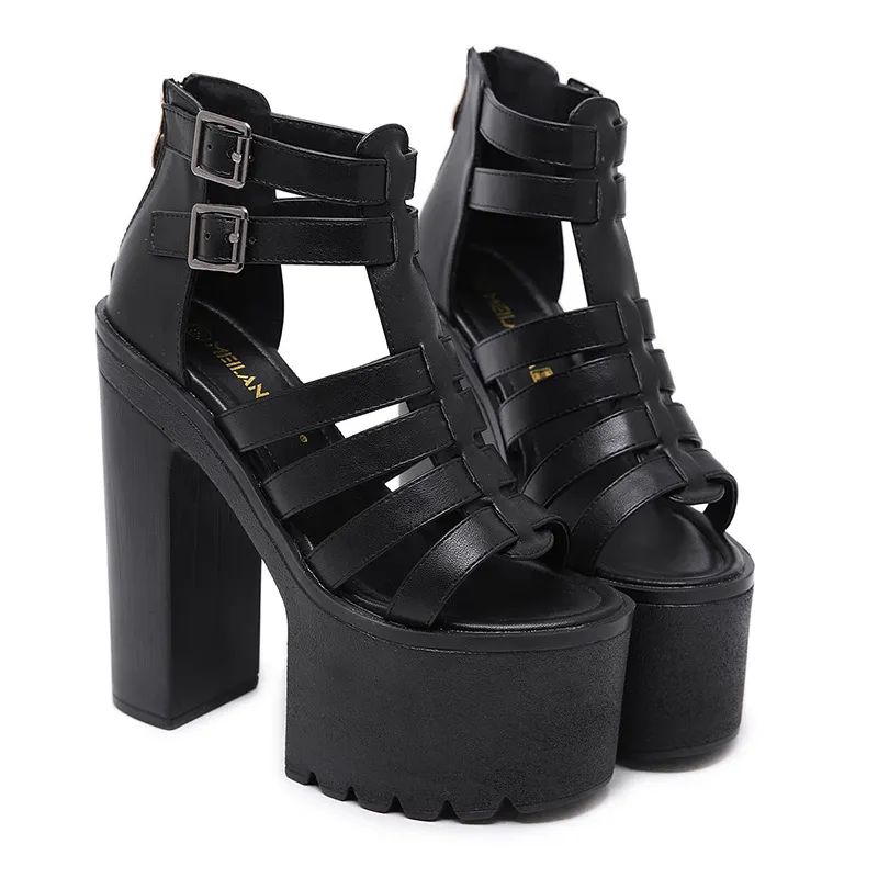 Funki Buys | Shoes | Women's Goth Open Toe Platform Sandals