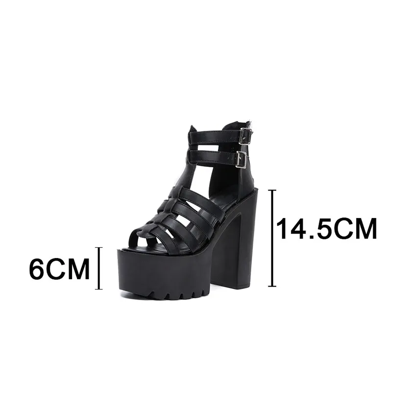 Funki Buys | Shoes | Women's Goth Open Toe Platform Sandals