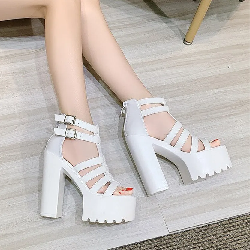 Funki Buys | Shoes | Women's Goth Open Toe Platform Sandals
