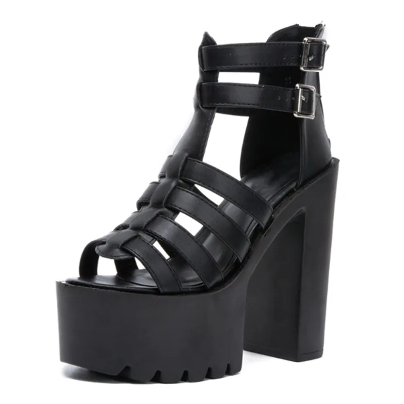 Funki Buys | Shoes | Women's Goth Open Toe Platform Sandals