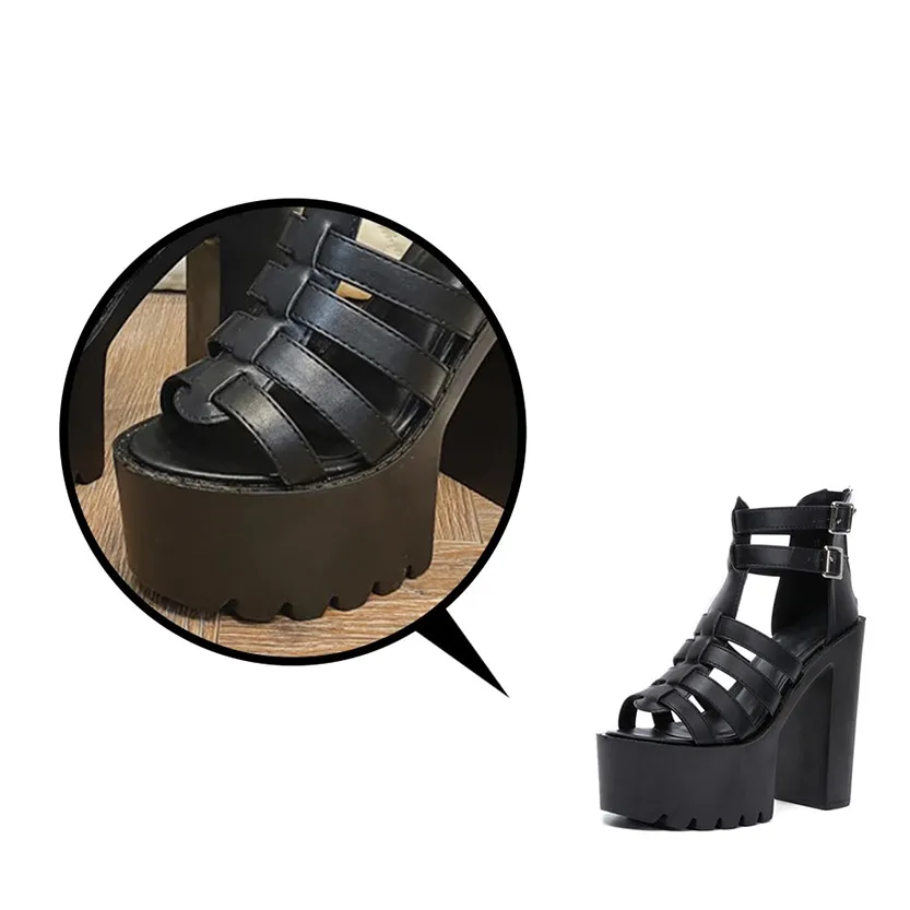 Funki Buys | Shoes | Women's Goth Open Toe Platform Sandals
