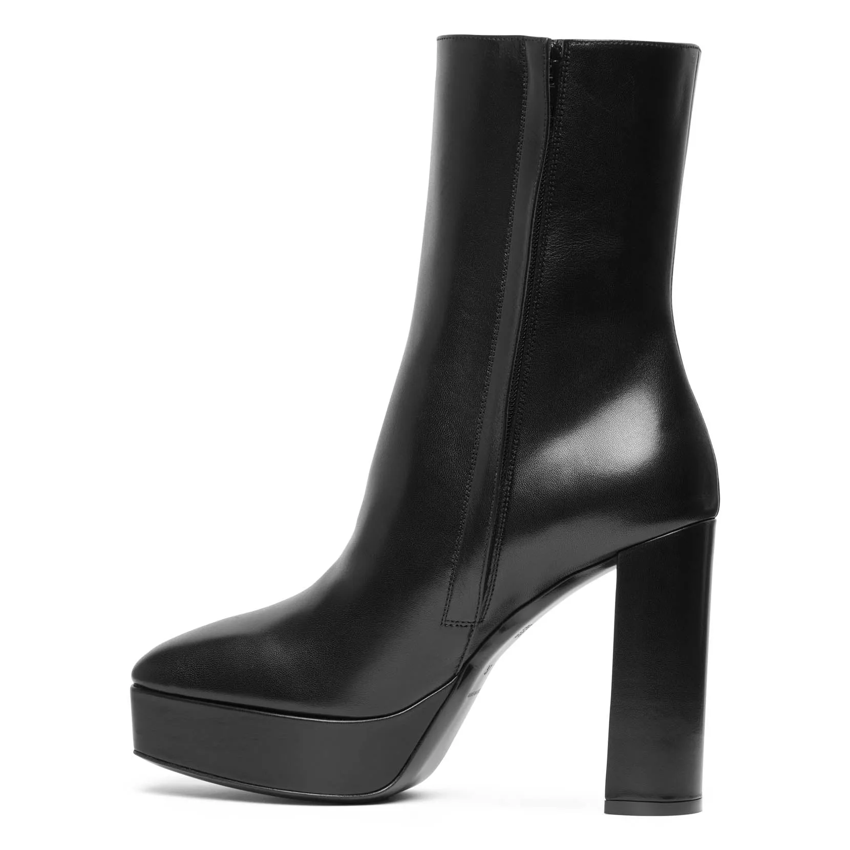 G Lock black platform ankle boots