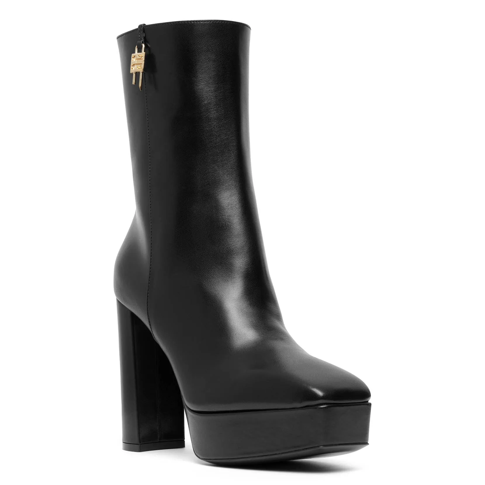 G Lock black platform ankle boots