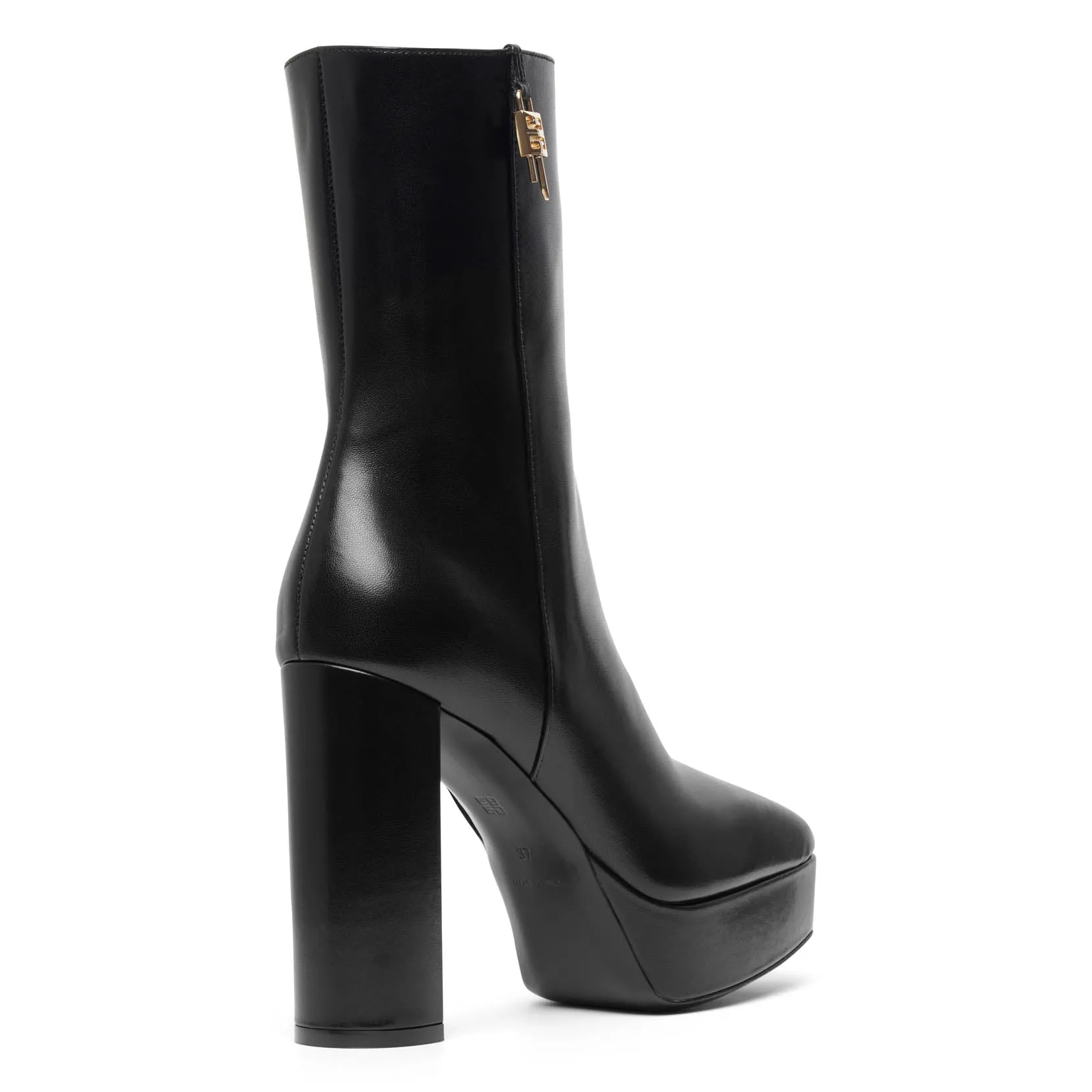 G Lock black platform ankle boots