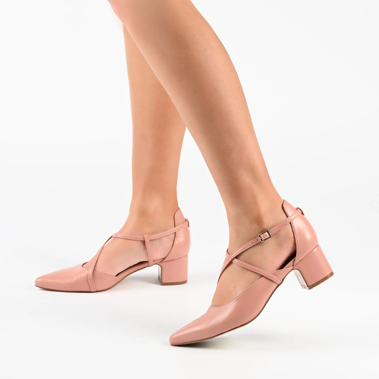 GALVINN LOW BLOCK HEELS IN WIDE