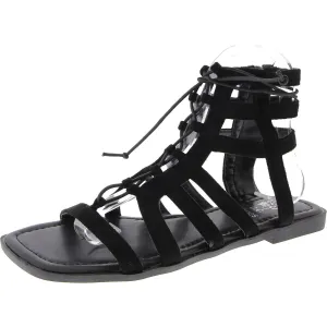 GC Shoes Womens Lace Up Square Toe Gladiator Sandals