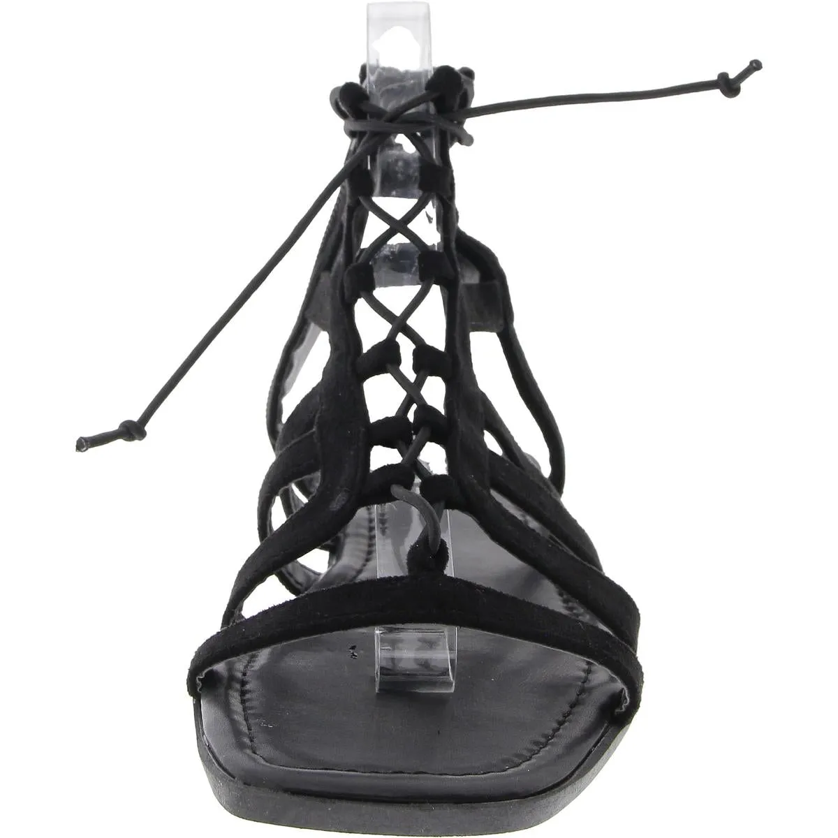 GC Shoes Womens Lace Up Square Toe Gladiator Sandals