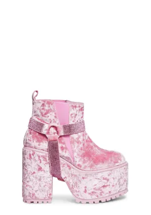 Gemma 2 Velvet Platform Boots