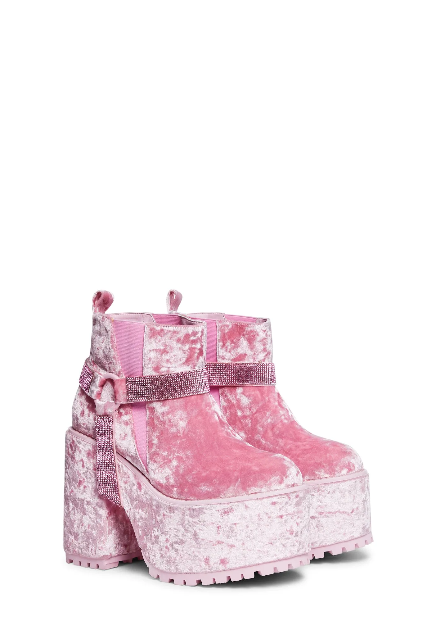 Gemma 2 Velvet Platform Boots