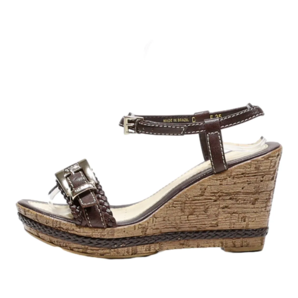 GEOX RESPIRA Wedge Heels Brown Leather Womens UK 2