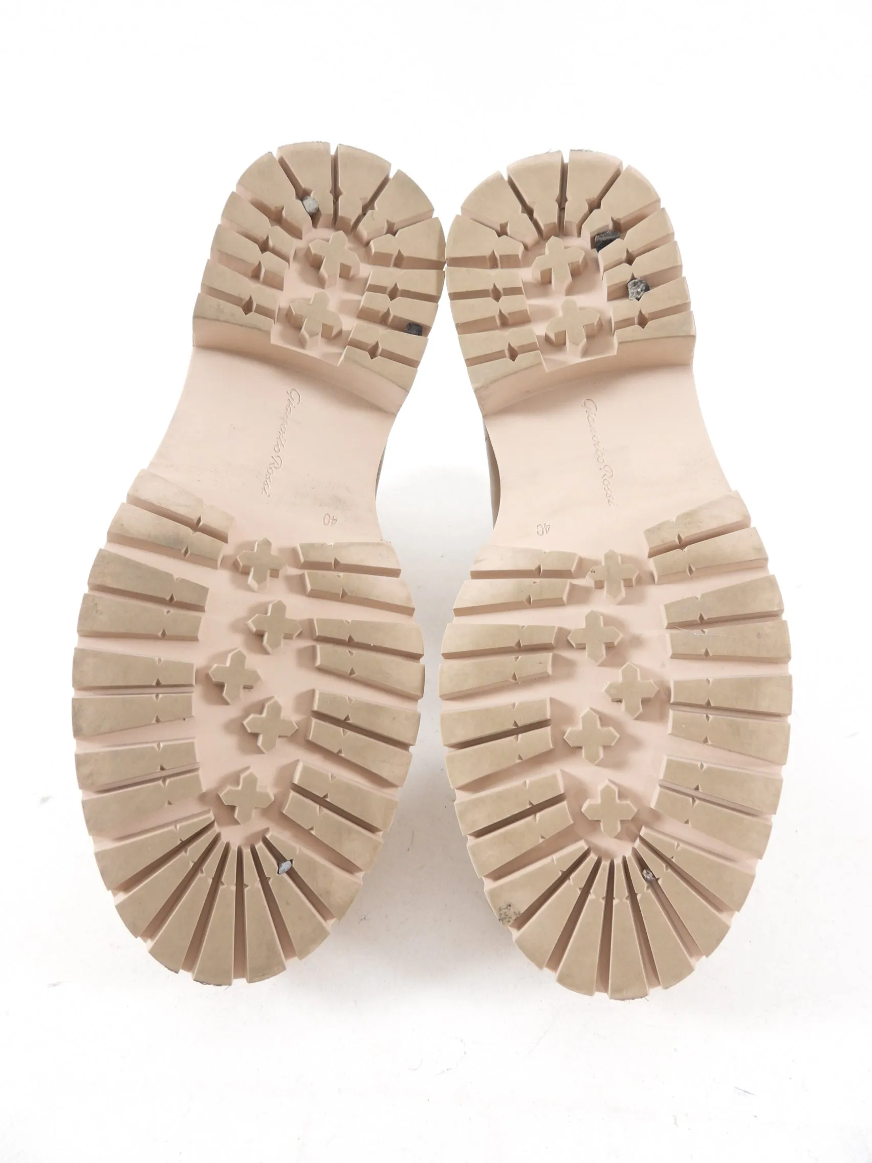 Gianvito Rossi Beige Martis 20 Leather Combat Boots - 40