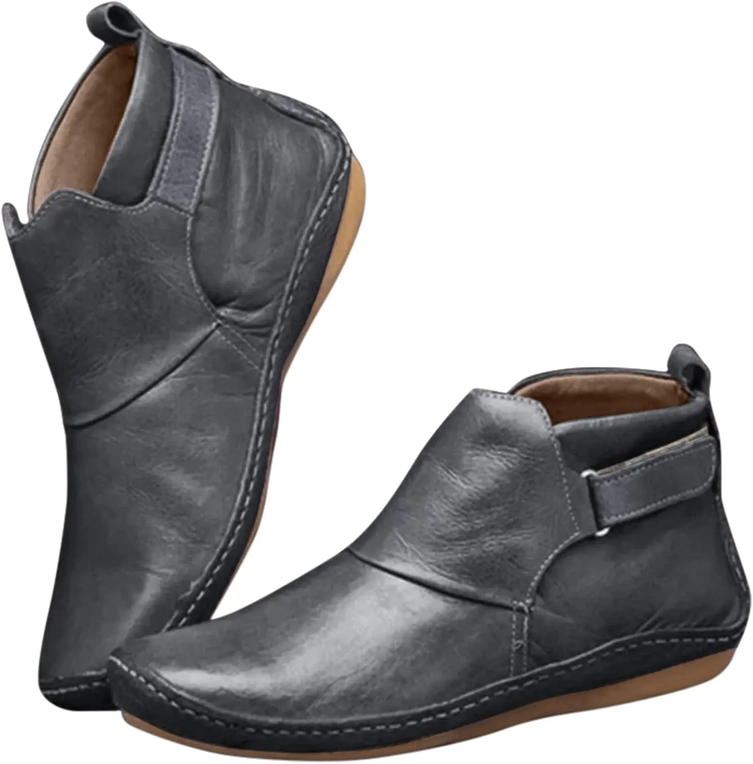 Gibobby Ankle Booties for Women Low Heel,Arch Support Boots Casual Flat Platform Short Ankle Boots Everyday Boots for Ladies