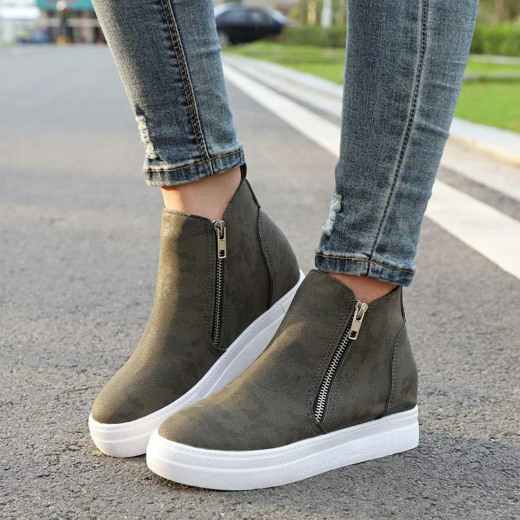 Gibobby Sneakers for Women Wide Width,Casual Slip On Lazy Shoes Breathable Hollow-Out Flat Loafers Wedge Shoes