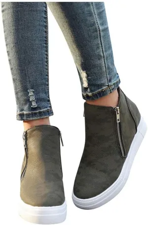 Gibobby Sneakers for Women Wide Width,Casual Slip On Lazy Shoes Breathable Hollow-Out Flat Loafers Wedge Shoes