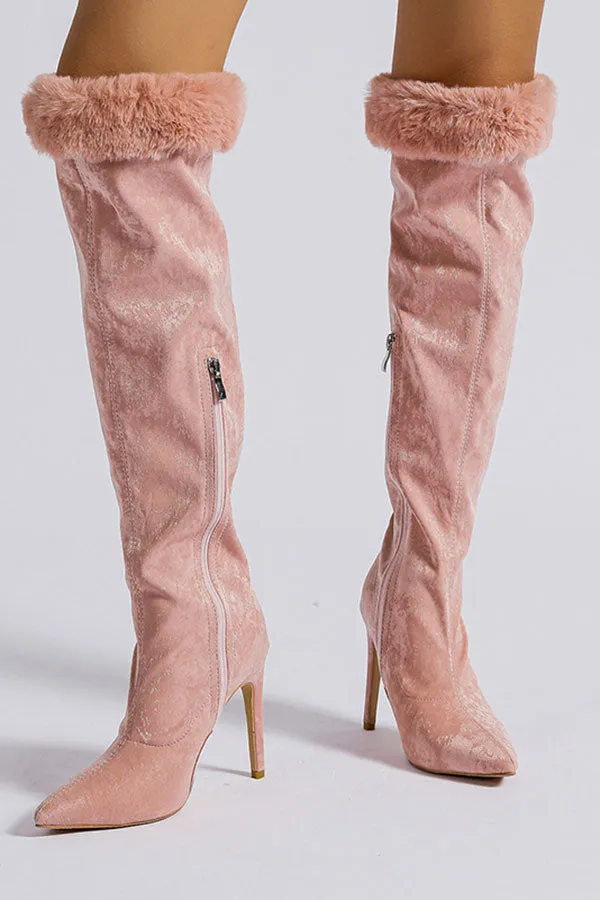 Gilding Boho Fluffy Boots
