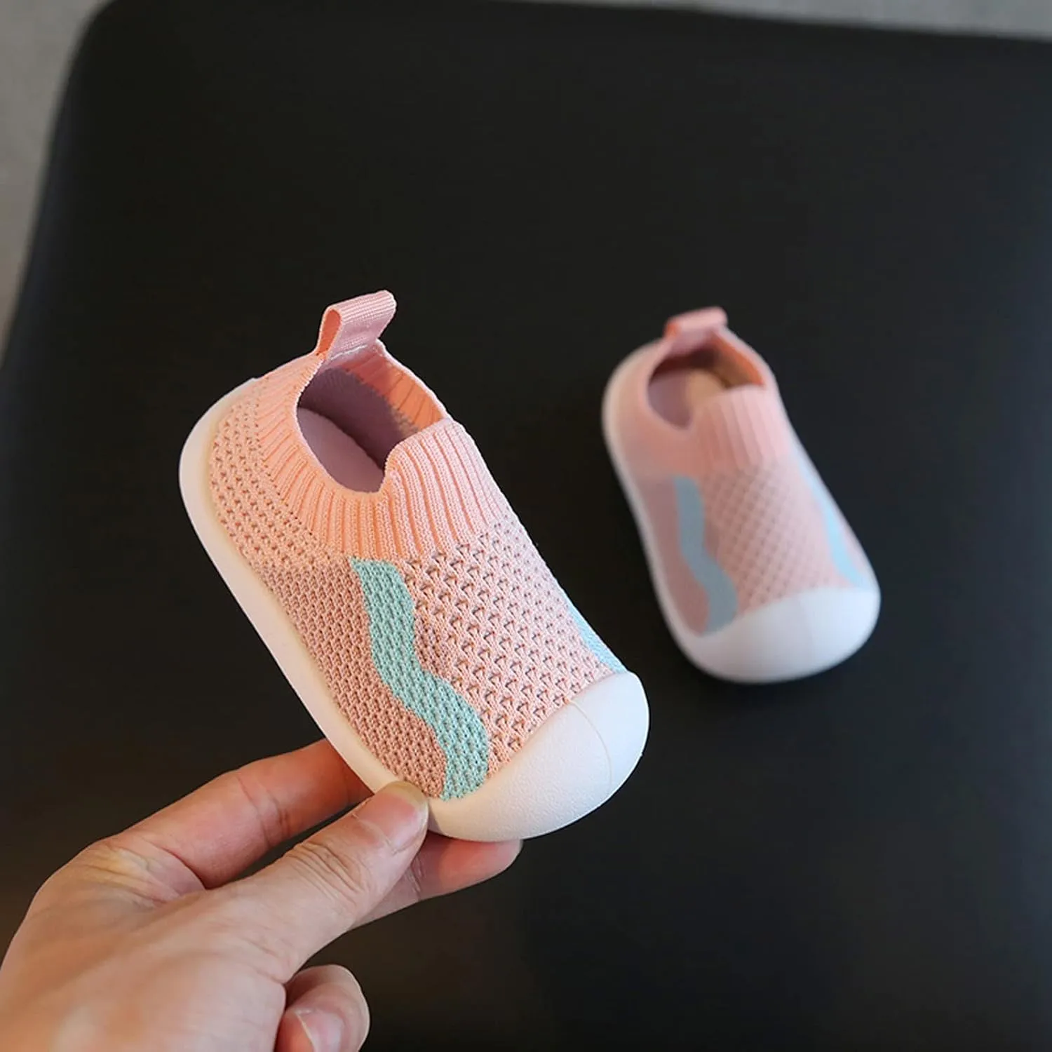Girls Boys Kids Leisure Shoes Mesh Soft Bottom Breathable Slip On Sport Shoes Socks Shoes Toddler Walking Shoes