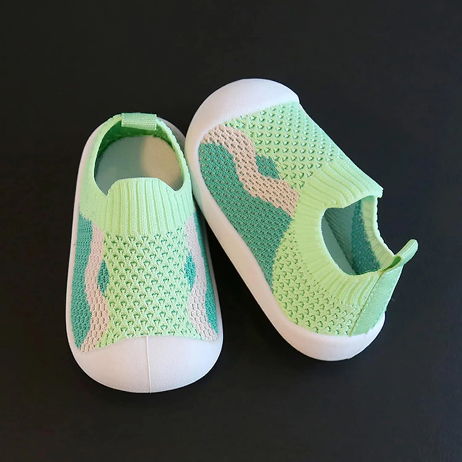 Girls Boys Kids Leisure Shoes Mesh Soft Bottom Breathable Slip On Sport Shoes Socks Shoes Toddler Walking Shoes