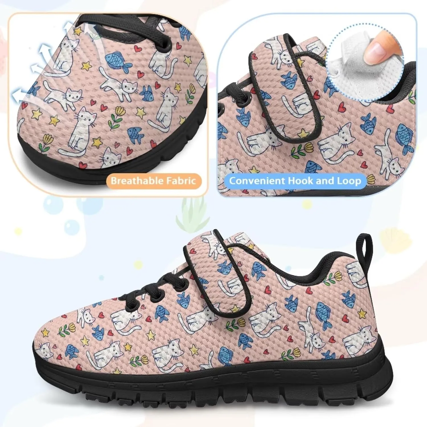 Girls Cute Sneakers Single Buckle Athletic Shoes Breathable Mesh Sneaker for Running Tennis Walking US 11-2.5