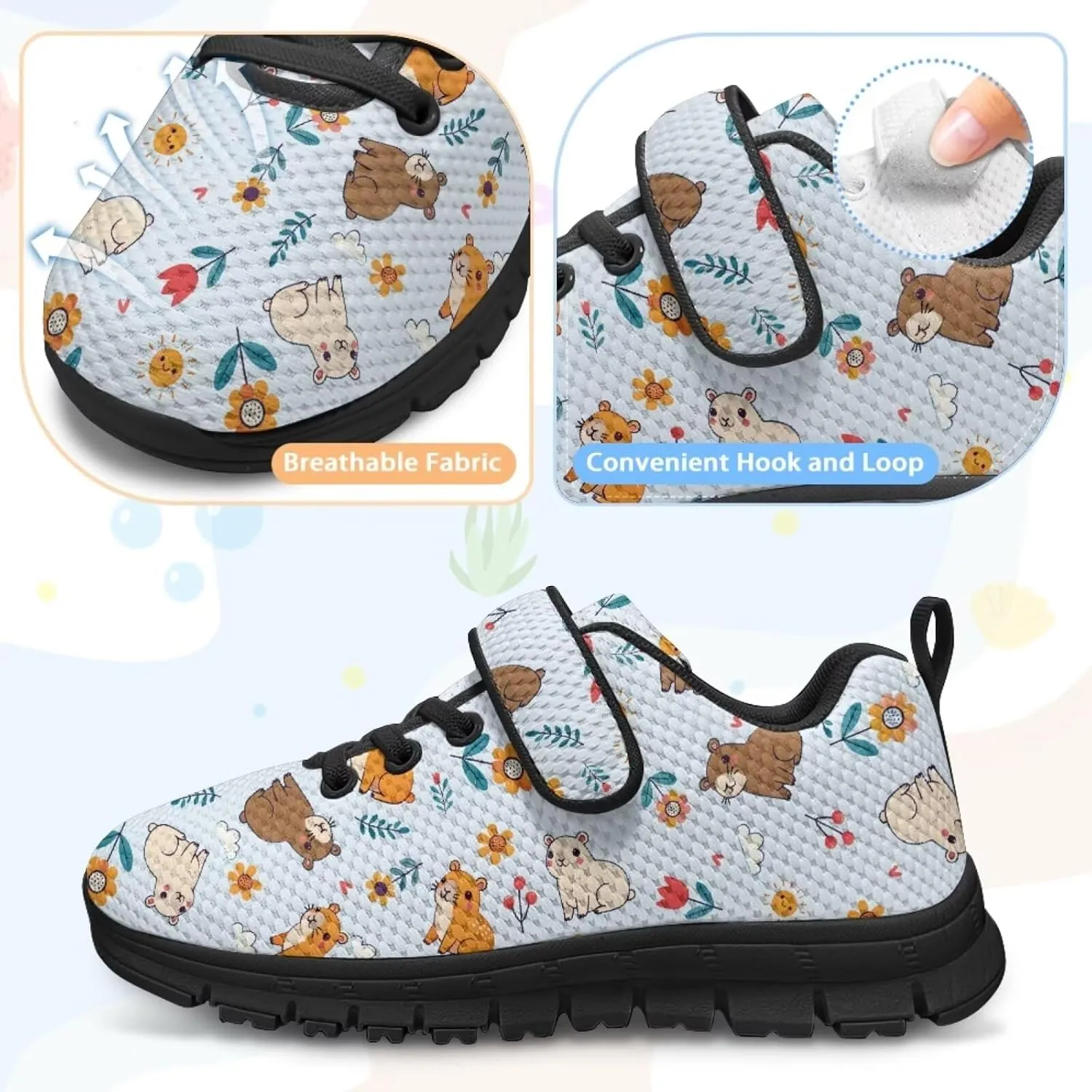 Girls Cute Sneakers Single Buckle Athletic Shoes Breathable Mesh Sneaker for Running Tennis Walking US 11-2.5
