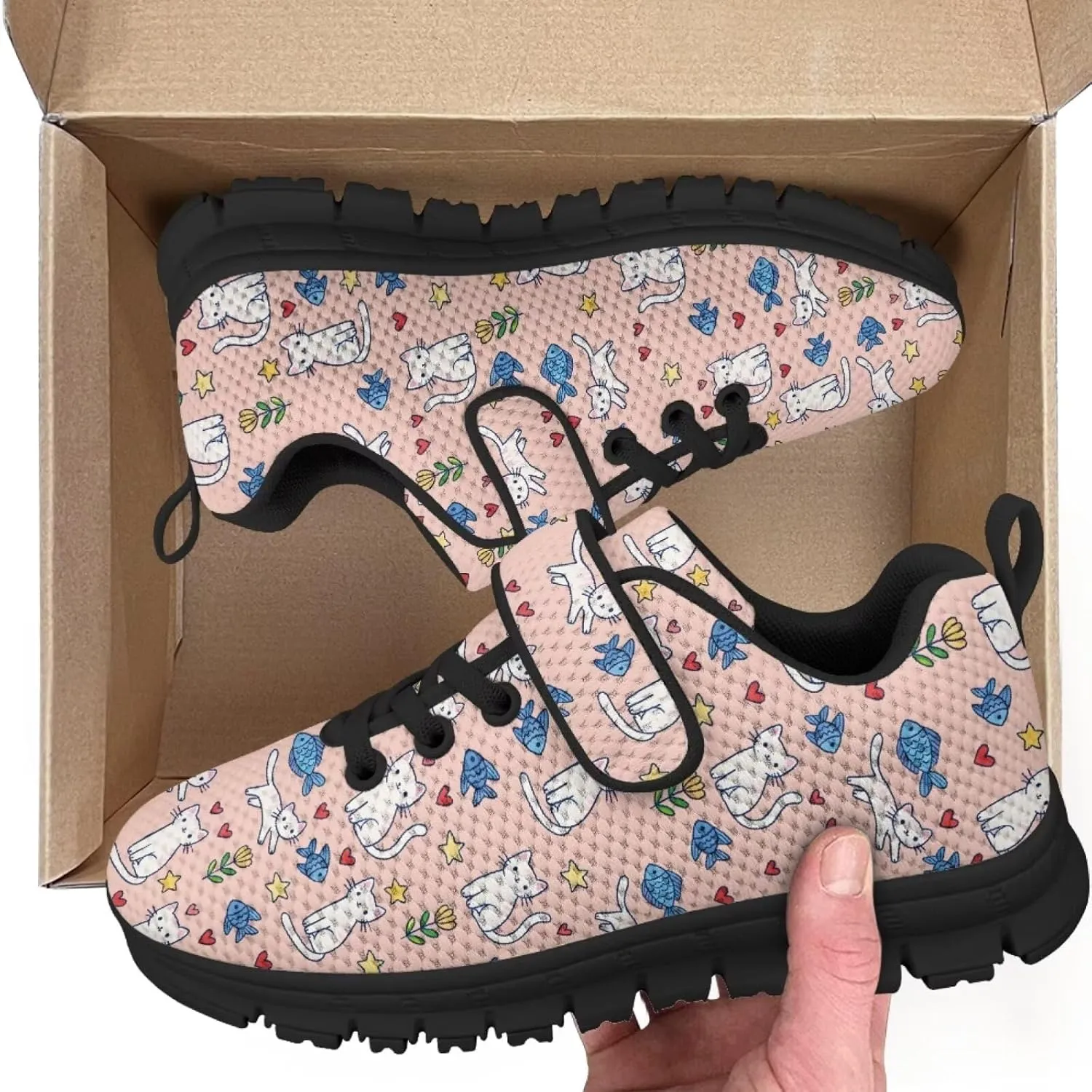 Girls Cute Sneakers Single Buckle Athletic Shoes Breathable Mesh Sneaker for Running Tennis Walking US 11-2.5