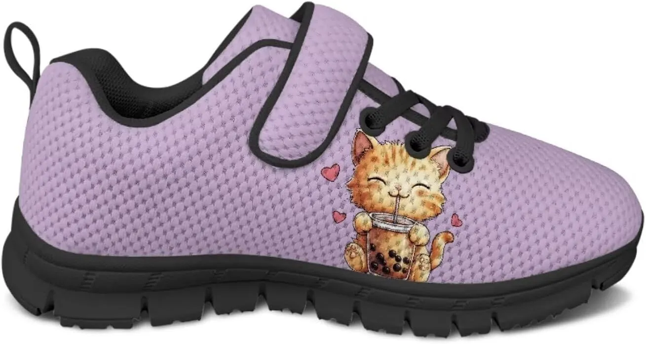 Girls Cute Sneakers Single Buckle Athletic Shoes Breathable Mesh Sneaker for Running Tennis Walking US 11-2.5