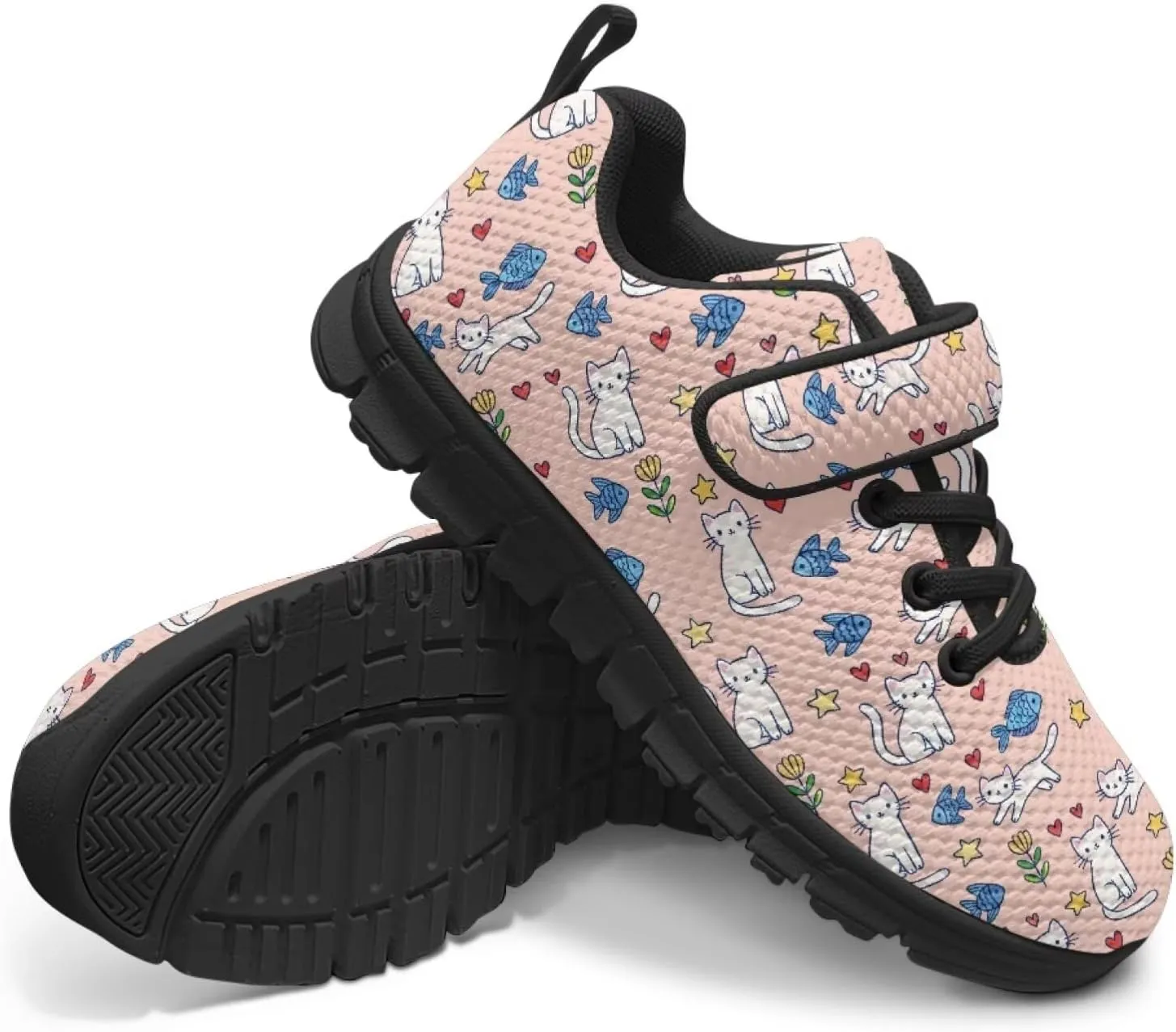 Girls Cute Sneakers Single Buckle Athletic Shoes Breathable Mesh Sneaker for Running Tennis Walking US 11-2.5