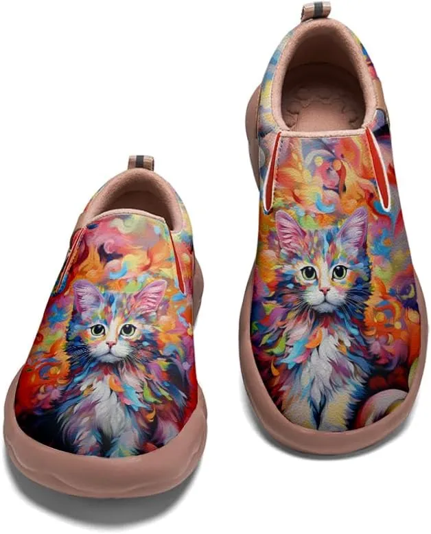 Girls Slip-on Loafers Kid's Casual Shoes Lightweight Comfort Fashion Sneakers Animal Style