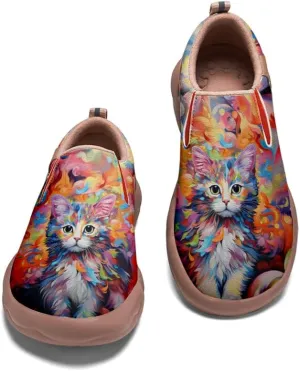 Girls Slip-on Loafers Kid's Casual Shoes Lightweight Comfort Fashion Sneakers Animal Style