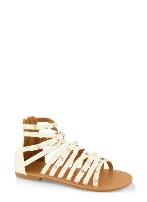 Girls Studded Strappy Gladiator Sandals