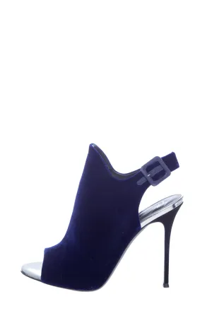 Giuseppe Zanotti Blue Velvet Peep Toe Heels SZ 39