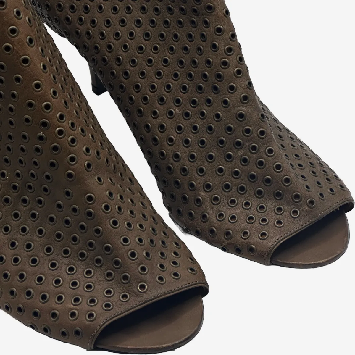 Givenchy women's brown leather kitten heels boots