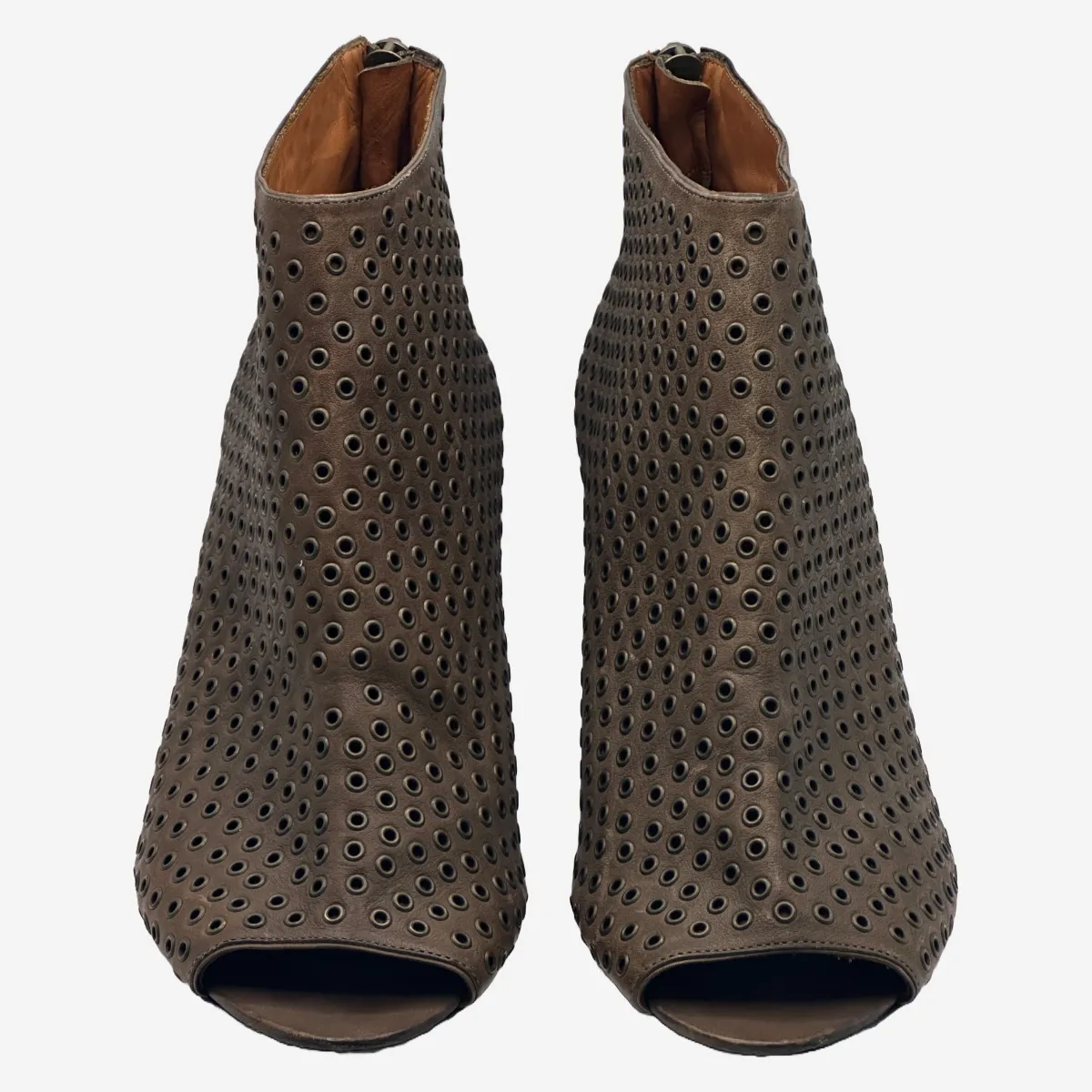 Givenchy women's brown leather kitten heels boots