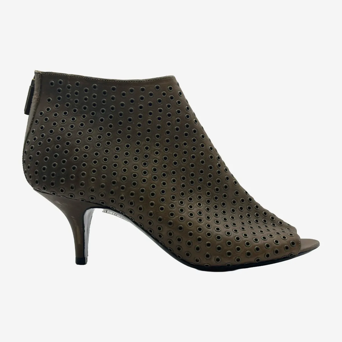 Givenchy women's brown leather kitten heels boots