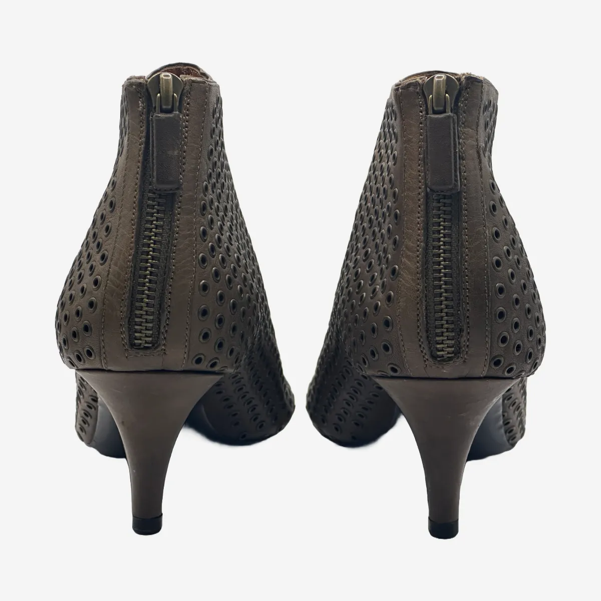 Givenchy women's brown leather kitten heels boots