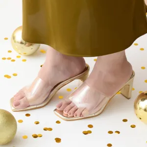 Gold Clear Heels