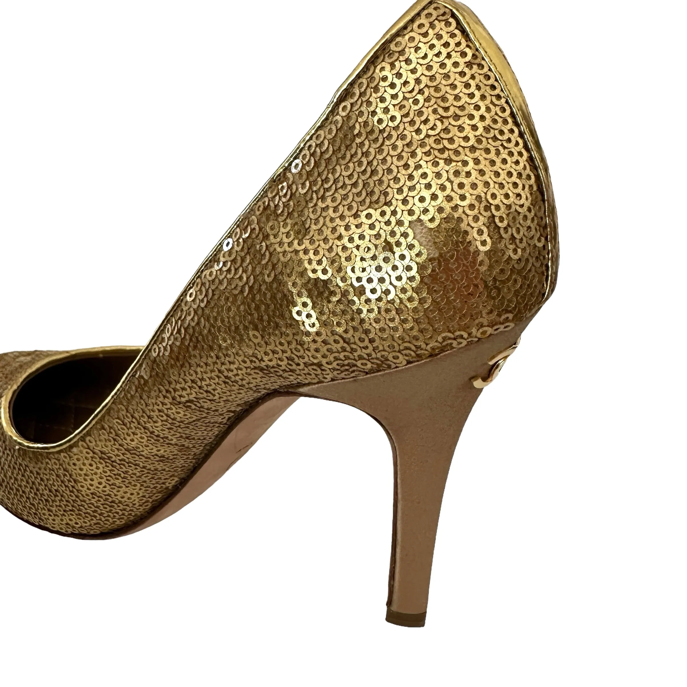 Gold Sequins Heels - 6