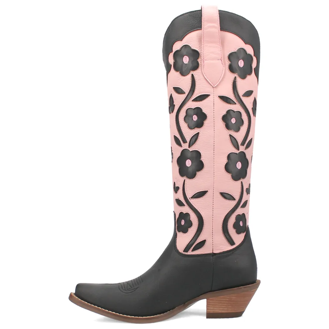 Goodness Gracious Leather Boot - Black/Pink – DI165-BK
