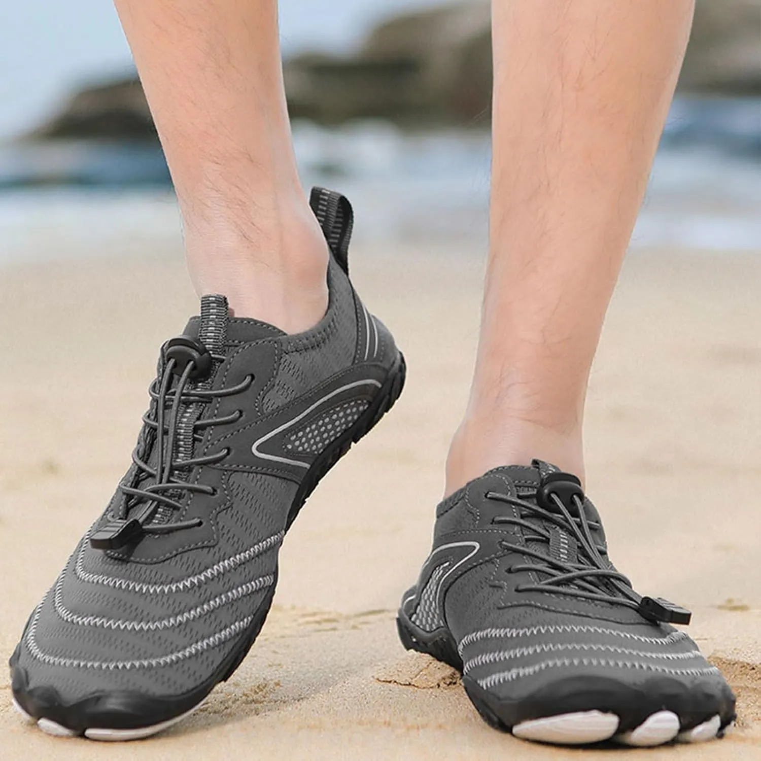 Grounded Footwear for Women Men Wide Toe Box Sneakers Dry Athletic Running Sports Walking Spring Summer Beach Wear Unisex Sneaker Waterproof Hiking Shoe Non Slip Barefoot Shoes Quick Hike