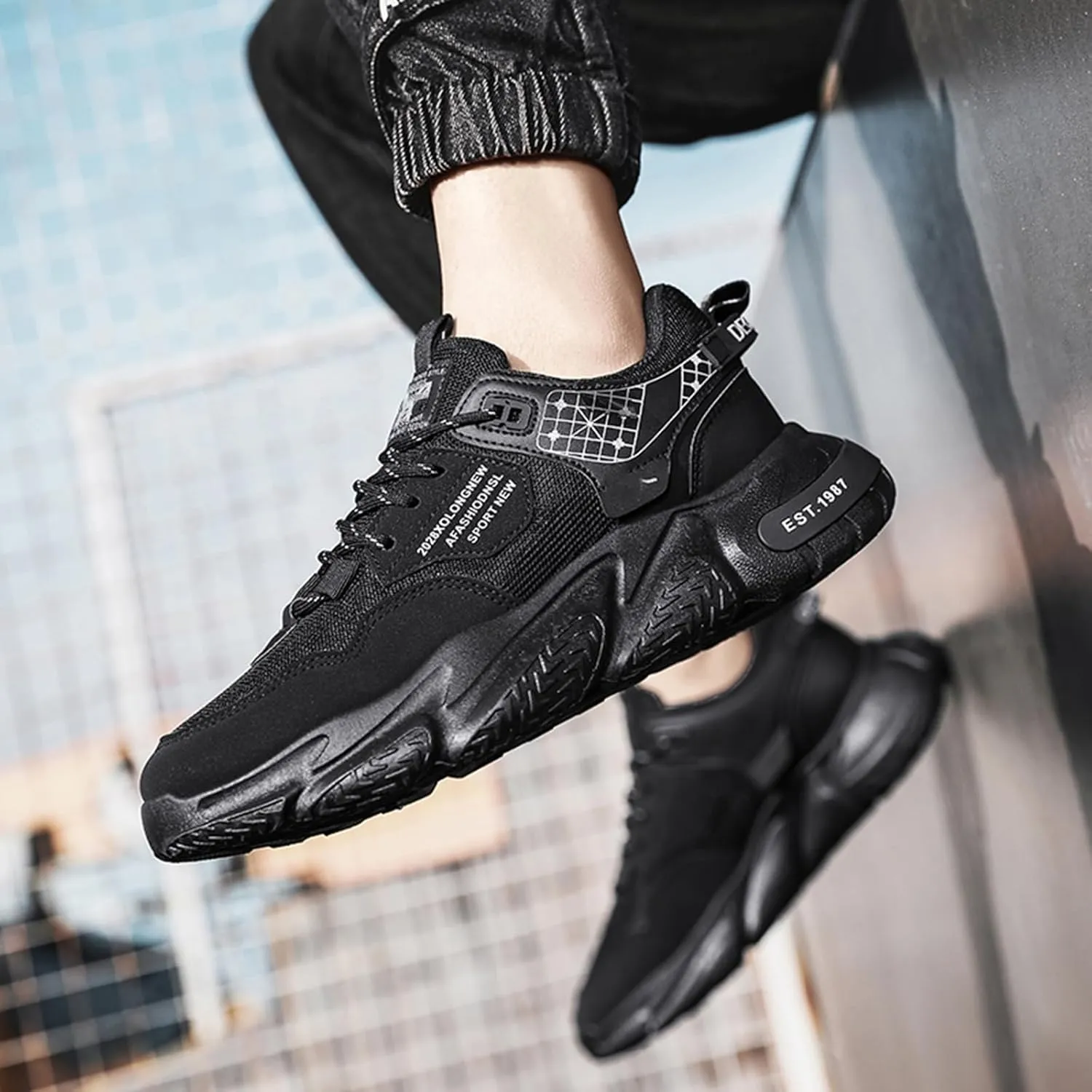 GSIGUL Men's Running Tennis Shoes Workout Cross Training Sneakers Athletic Walking Casual Shoes
