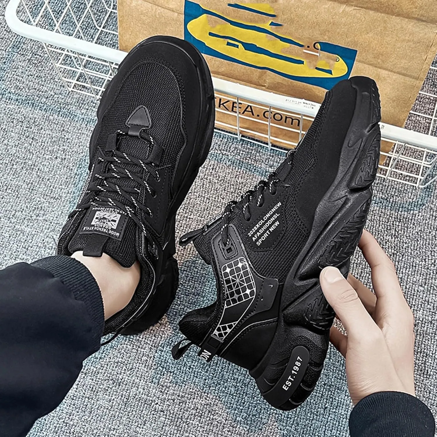 GSIGUL Men's Running Tennis Shoes Workout Cross Training Sneakers Athletic Walking Casual Shoes