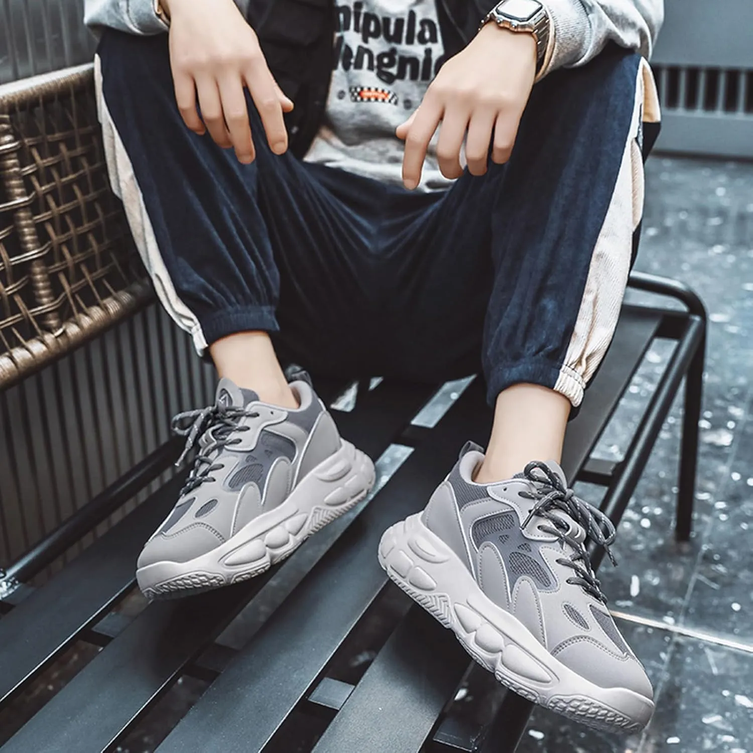 GSIGUL Men's Running Tennis Shoes Workout Cross Training Sneakers Athletic Walking Casual Shoes