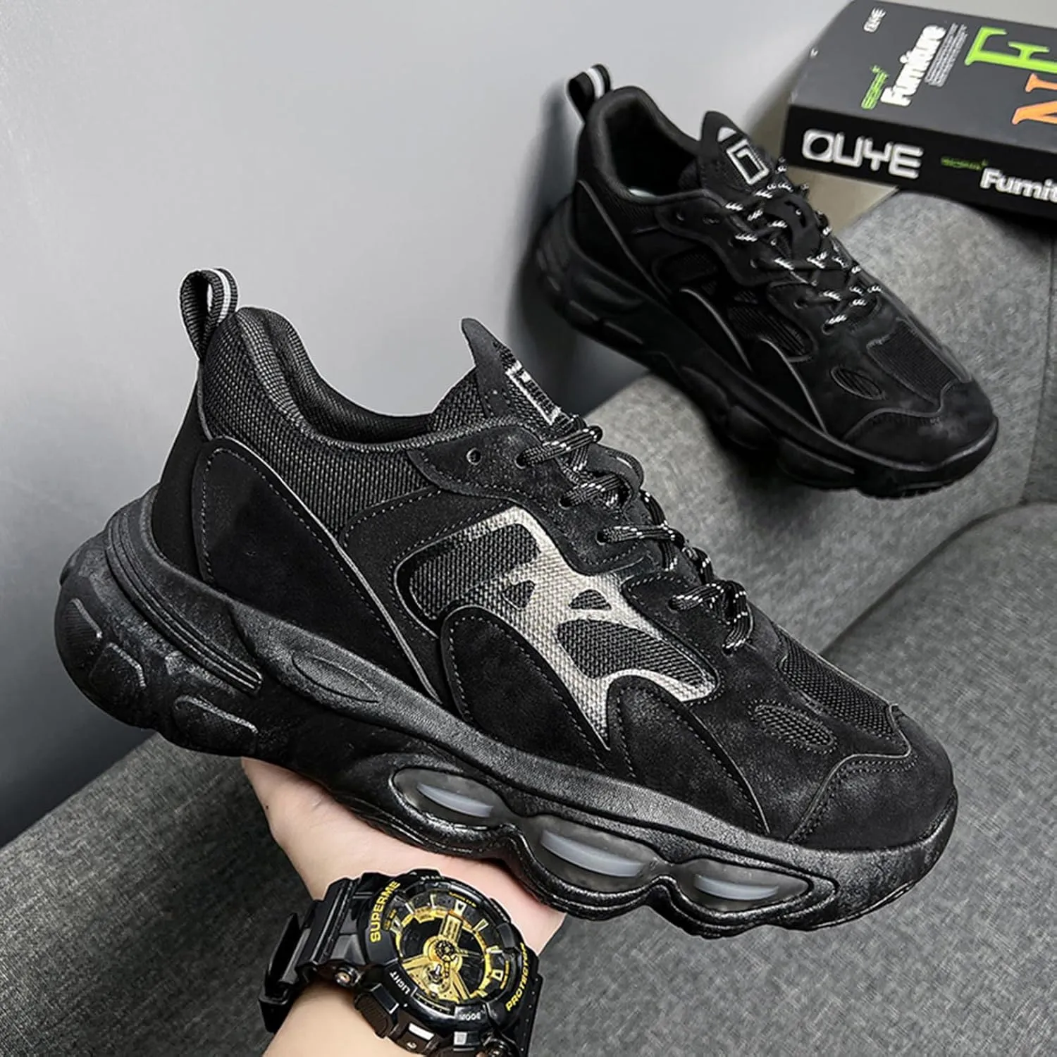 GSIGUL Men's Running Tennis Shoes Workout Cross Training Sneakers Athletic Walking Casual Shoes