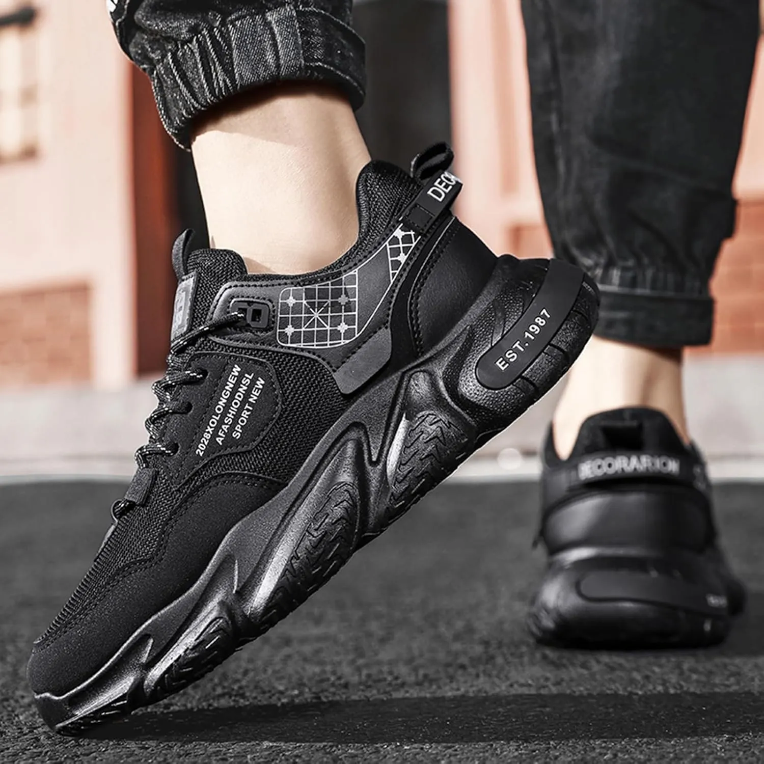 GSIGUL Men's Running Tennis Shoes Workout Cross Training Sneakers Athletic Walking Casual Shoes
